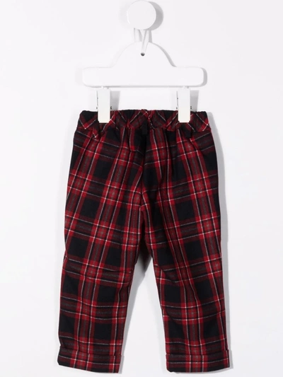 Shop Patachou Checked Flannel Trousers In Red