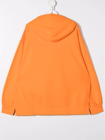 Shop Mm6 Maison Margiela Logo-print Hoodie In Orange