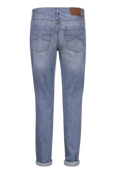 Shop Brunello Cucinelli Five-pocket Traditional Fit Trousers In Lightweight Denim In Light Denim