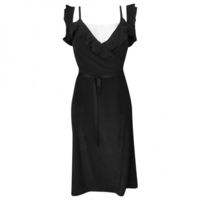 Pre-owned Semicouture Silk Mid-length Dress In Black