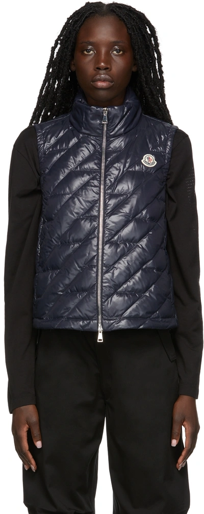 Shop Moncler Navy Lecroisic Vest In 742 Navy