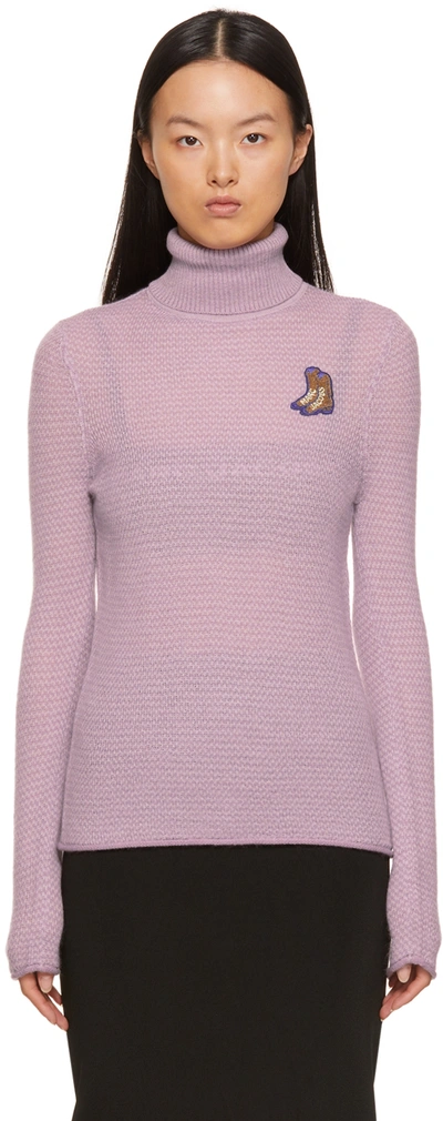 Marc Jacobs Purple 'the Tuckstitch Turtleneck' Sweater In 536 Mauve Multi