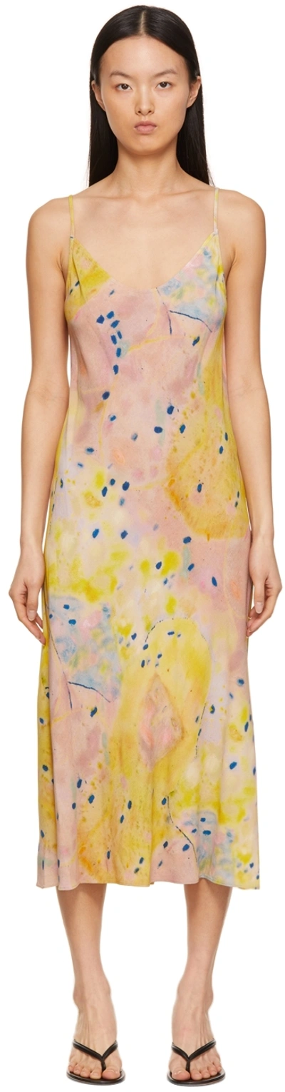 Shop Marc Jacobs Multicolor 'the Bias Slip Dress' Dress In 759 Yellow