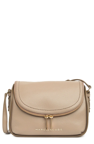 Shop Marc Jacobs The Groove Leather Mini Messenger Bag In Greige