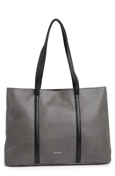Shop Matt And Nat Wes Vegan Leather Tote Bag In Shadow
