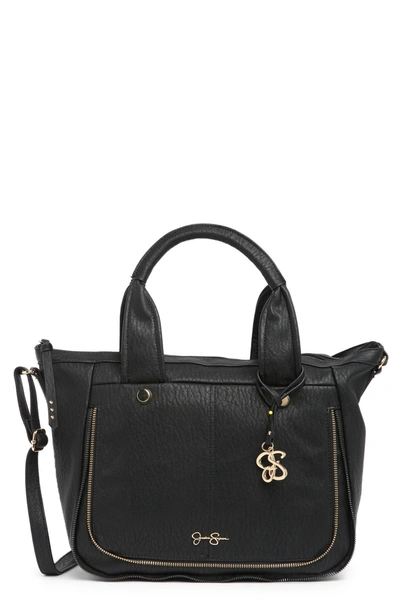 Shop Jessica Simpson Celina Satchel Bag In Black