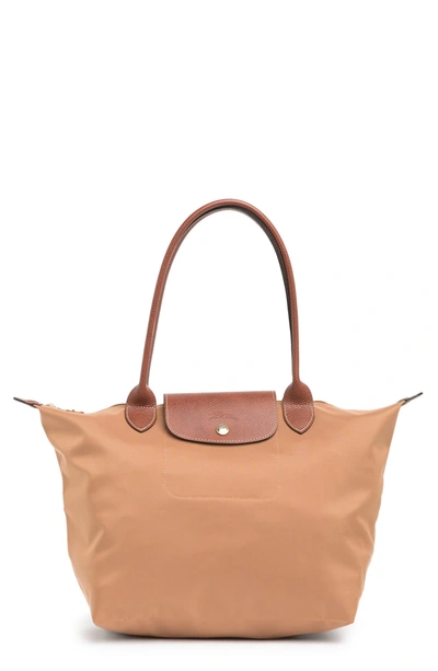 Shop Longchamp Le Pliage Small Shoulder Bag In Desert