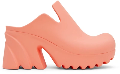 Shop Bottega Veneta Pink Rubber Flash Heels In 6807 Flamingo