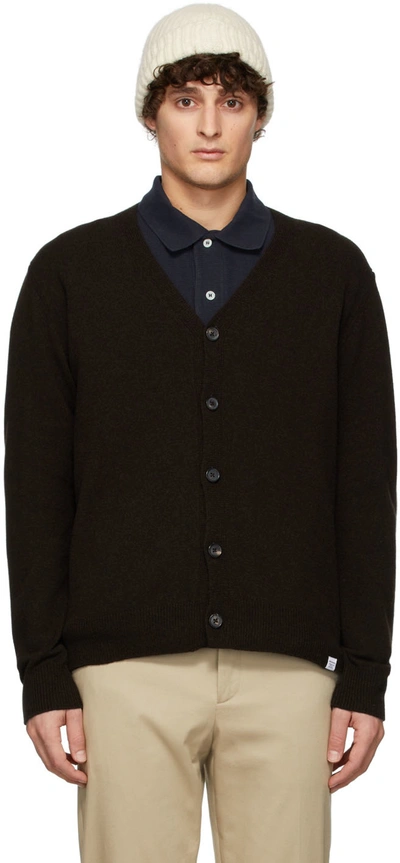 Shop Norse Projects Brown Lambswool Adam Cardigan In 1037 Truffle