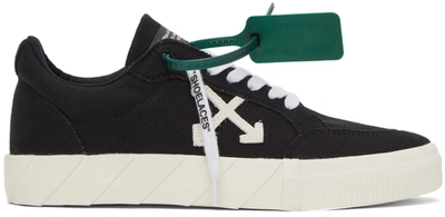 Shop Off-white Black & White Canvas Low Vulcanized Sneakers In Black+white