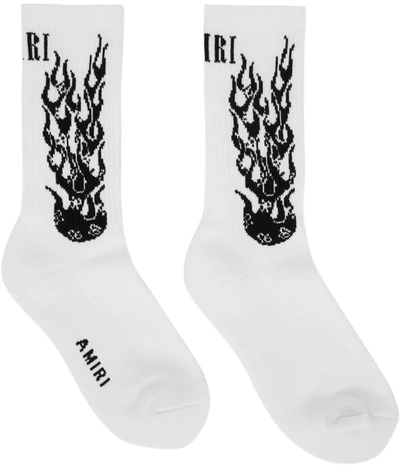 Shop Amiri White Flames Socks