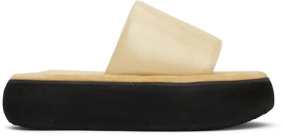 Shop Osoi Yellow Boat Padded Platform Slides In Butter