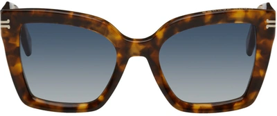 Shop Marc Jacobs Tortoiseshell Square Sunglasses In 0hjv Hvn Ylw