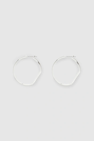 Shop Cos Geometric Hoop Earrings In Silver