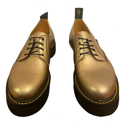 Pre-owned R13 Leather Lace Ups In Gold