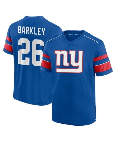 Shop Fanatics Men's  Branded Saquon Barkley Royal New York Giants Hashmark Name & Number V-neck T-shirt