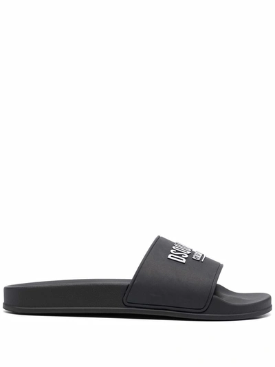 Shop Dsquared2 Men's Black Rubber Sandals