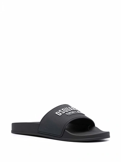 Shop Dsquared2 Men's Black Rubber Sandals