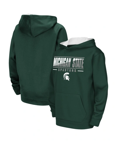 Shop Colosseum Youth Boys  Green Michigan State Spartans Dean Slash Stack Pullover Hoodie