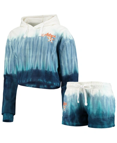 Shop Foco Women's Navy Houston Astros Dip-dye Hoodie T-shirt And Pants Sleep Set