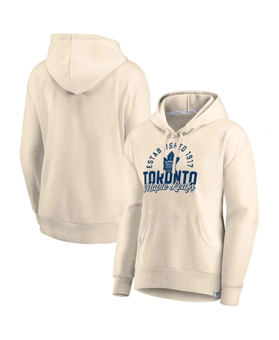 Shop Fanatics Women's  Cream Toronto Maple Leafs Carry The Puck Pullover Hoodie Sweatshirt