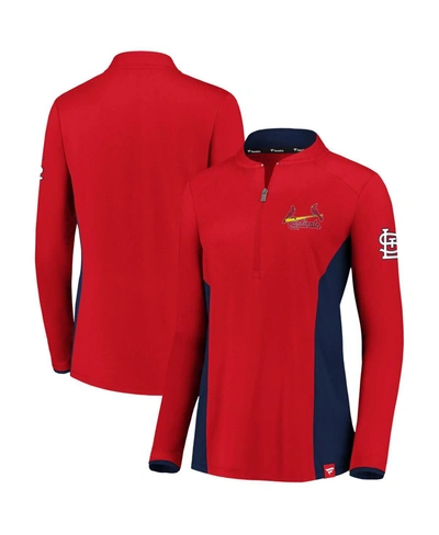 Shop Fanatics Women's Red St. Louis Cardinals Iconic Marble Clutch Blade Collar Half-zip Pullover Jacket