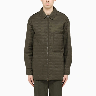 Shop Valentino Olive Green Quilted Jacket