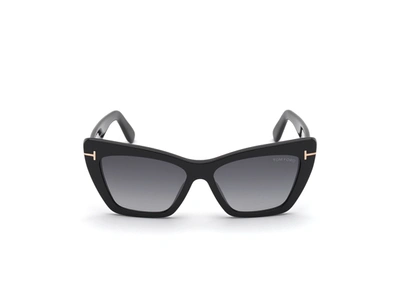 Shop Tom Ford Eyewear Whyatt Butterfly Framed Sunglasses In Black