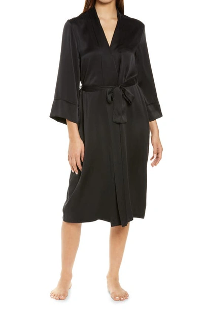 Shop Papinelle Silk Robe In Black