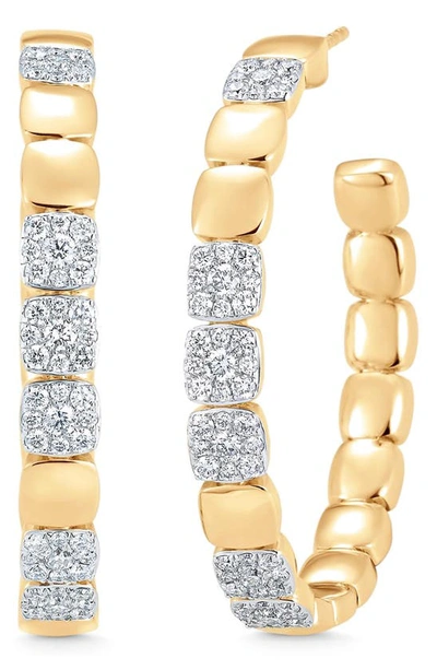 Shop Sara Weinstock Adira Large Pavé Diamond Hoop Earrings In Yellow Gold