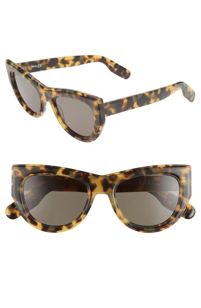 Shop Kenzo 53mm International Fit Cat Eye Sunglasses In Coloured Havana/ Green
