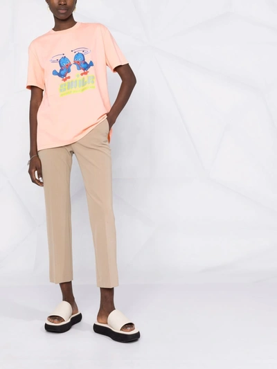 Shop Stella Mccartney Y2k Kitsch Bird T-shirt In Pink