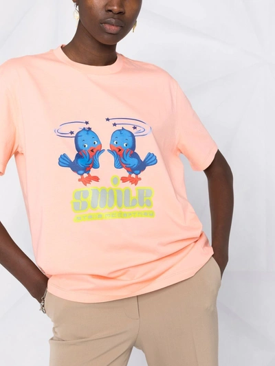 Shop Stella Mccartney Y2k Kitsch Bird T-shirt In Pink