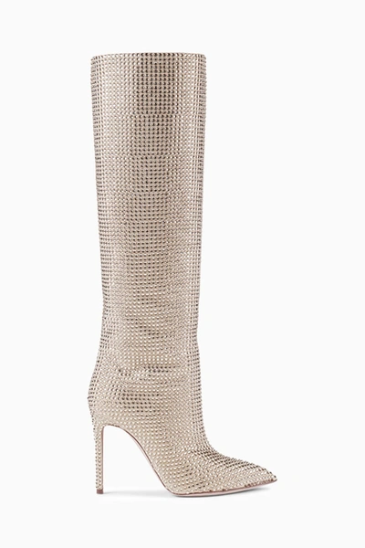 Shop Paris Texas Holly Boots With Crystals In Quartz