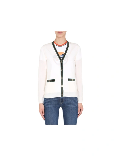 Shop Tory Burch Madeline Cardigan In White