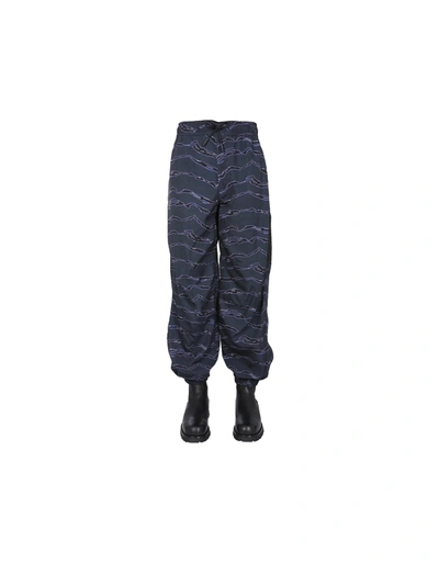 Shop Marcelo Burlon County Of Milan Jogging Pants With Camou Print In Blue