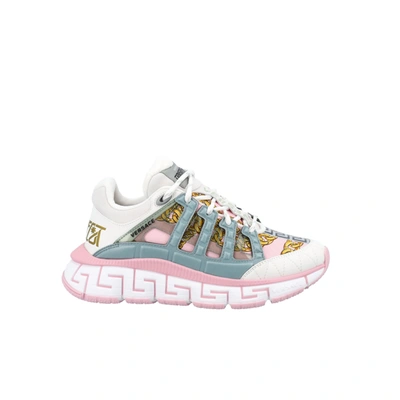 Shop Versace Trigreca Sneakers In Pink Multicolor