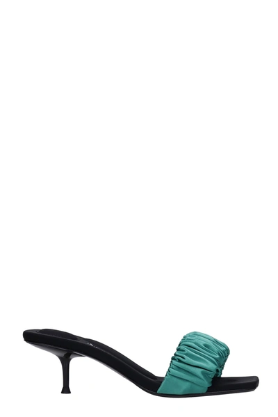 Shop Alexander Wang Jessie Slipper-mule In Green Satin