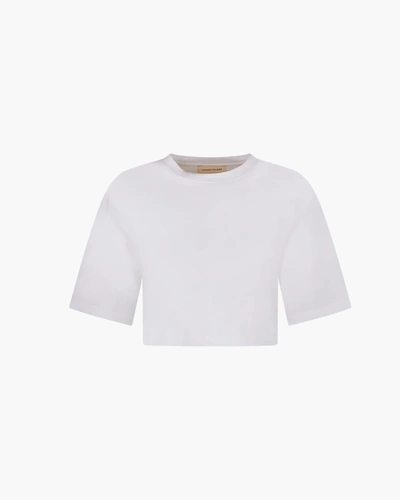 Shop Loulou Studio Gupo Cropped T-shirt In White