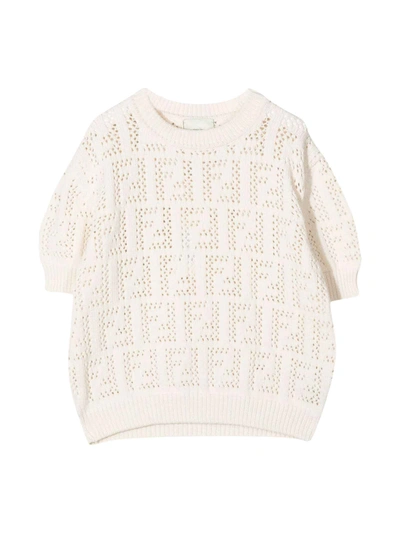 Shop Fendi Ivory Pullover In Gesso