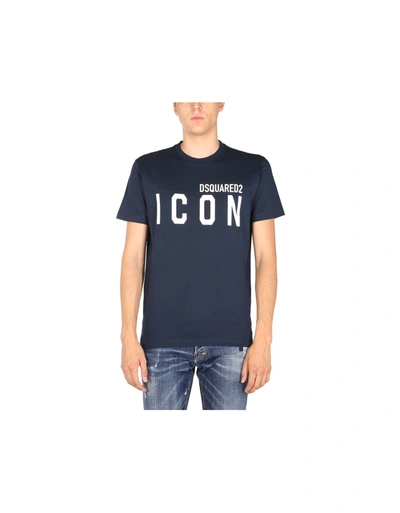 Shop Dsquared2 Icon Crew Neck T-shirt In Blue