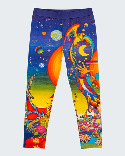Shop Stella Mccartney Girl's Allover Abstract Leggings In 999mc Multicolor