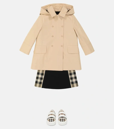 Shop Burberry Vintage Check Cotton Trench Coat In Soft Fawn