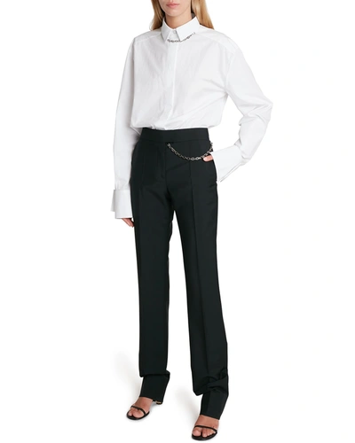 Shop Givenchy Straight-leg Pants With Chain In Black