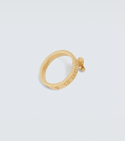 Shop Maison Margiela Gold-plated Sterling Silver Numbers Earring In Yellow Gold Plating Semi