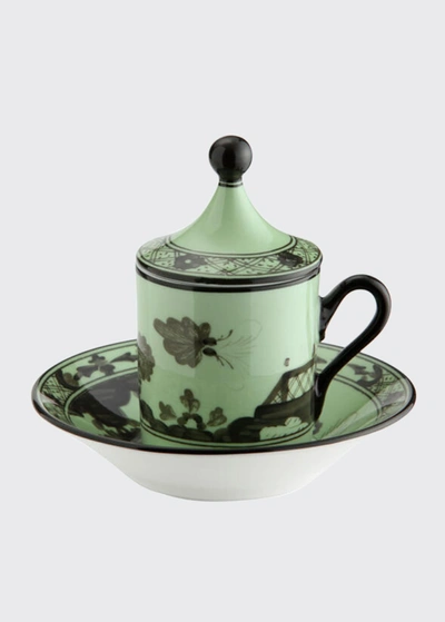 Shop Ginori Empire-style Coffee Cups & Saucers, Set Of 2 - Green