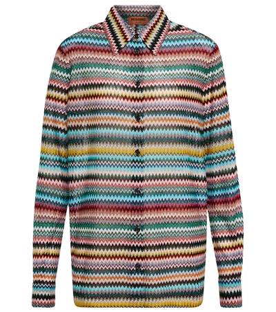Shop Missoni Lamé Knit Shirt In Krg0083 Med Multicolor