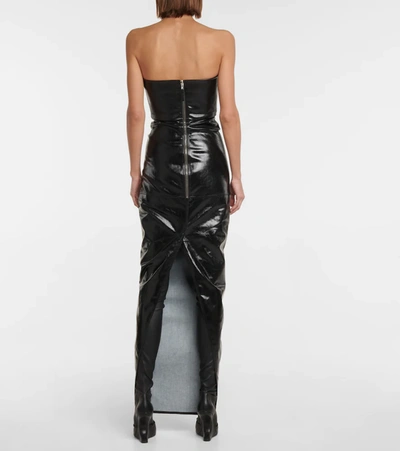 Shop Rick Owens Bustier Coated Cotton Gown In Black