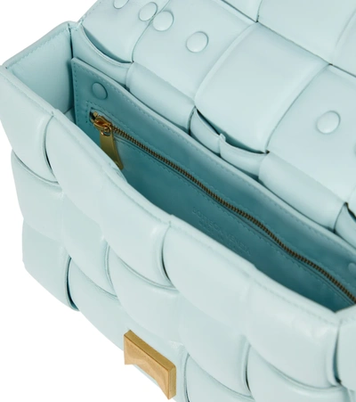 Shop Bottega Veneta Chain Cassette Leather Shoulder Bag In Teal Washed-gold