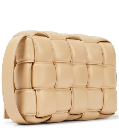 Shop Bottega Veneta Padded Cassette Leather Shoulder Bag In Porridge-gold